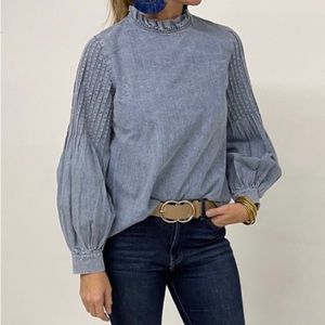 Mazik Light Denim Blouse Top